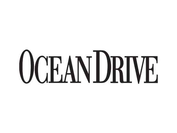 The text 'OCEAN DRIVE' appears in a black serif typeface centered on a plain white background.
