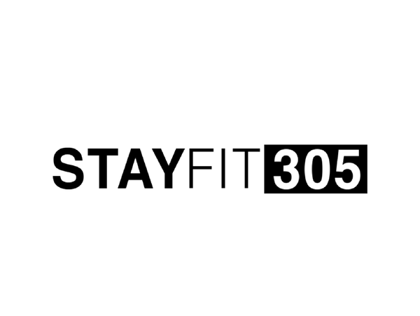 The logo for STAYFIT305 in black sans-serif text on a solid white background.