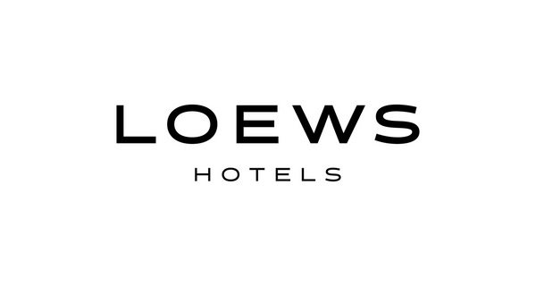 The logo for Loews Hotels, featuring the word 'LOEWS' in a bold black sans-serif font with 'HOTELS' in a smaller, lighter weight below it, centered on a plain white background.