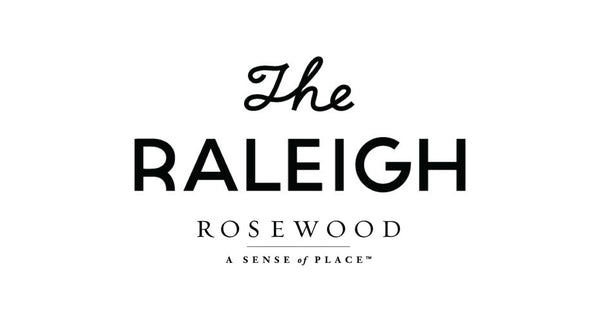 Black text logo reading 'The RALEIGH ROSEWOOD' with the tagline 'A SENSE of PLACE' on a plain white background.